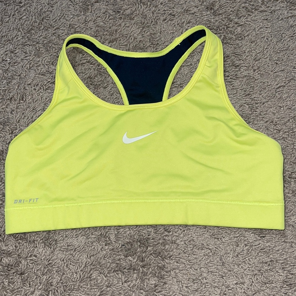 Yellow NIKE DRI-FIT Sportsbra
